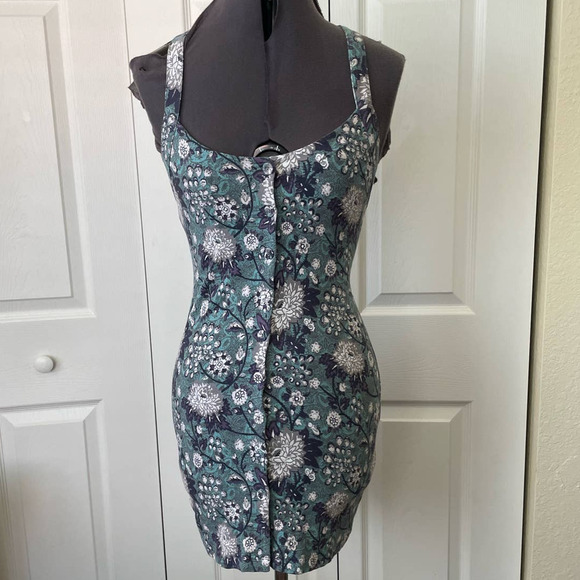 Free People Intimates Portrait Blue Floral Racerback Dress • Size XS/S 🗣 - Picture 2 of 4